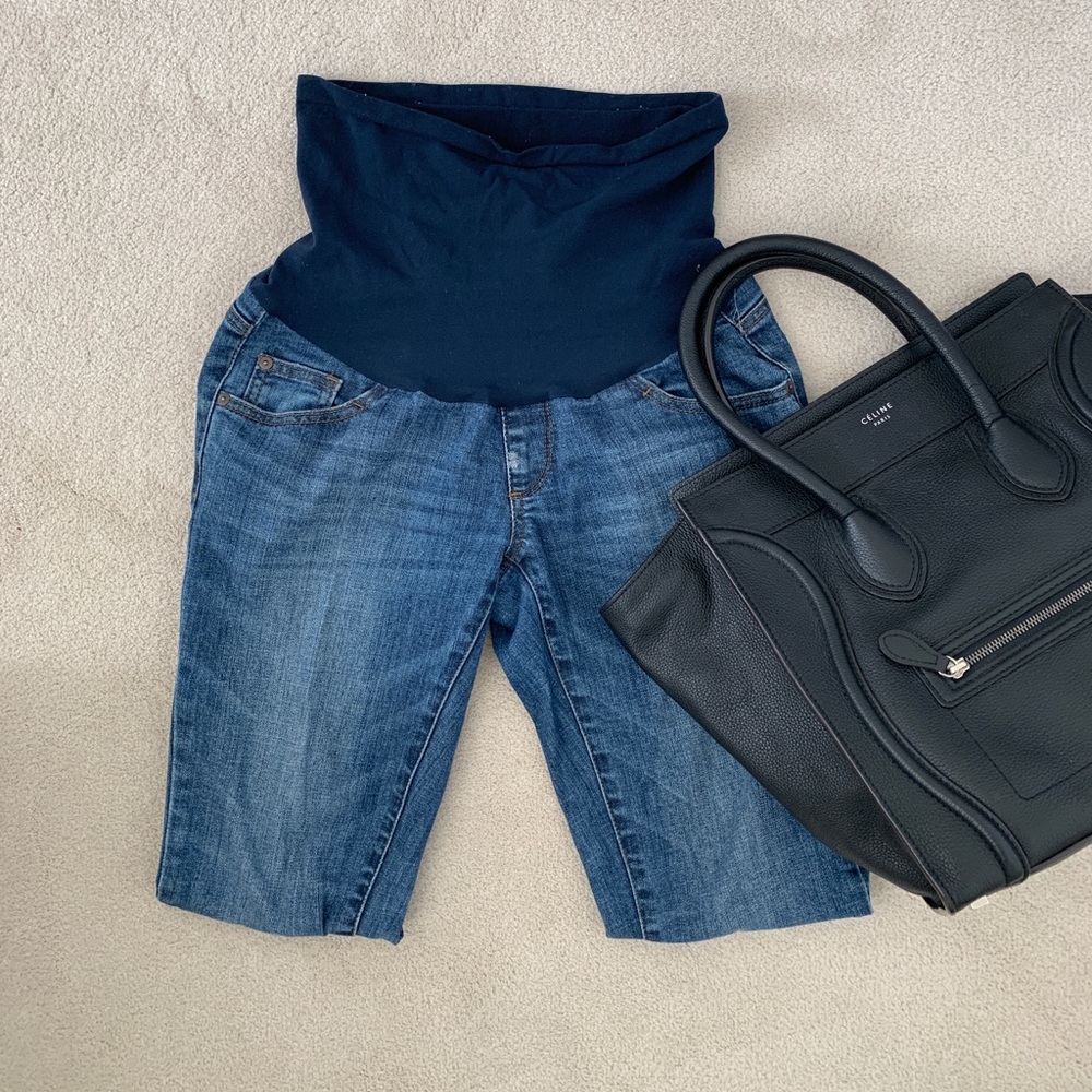 LED maternity denim jeans
